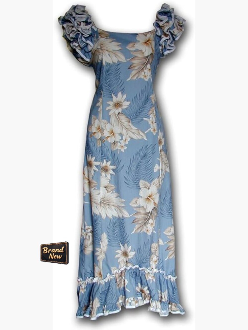 Hawaiian Muumuu Dress Lounge Casual Floral Swing Scoop Neck Comfortable Cotton